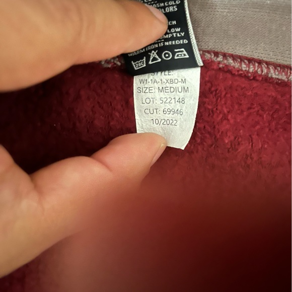 American Giant Vault Zip Hoodie Red Size Medium - Picture 8 of 8